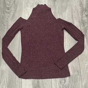 Bailey44 heathered burgundy cold shoulder sweater -XS